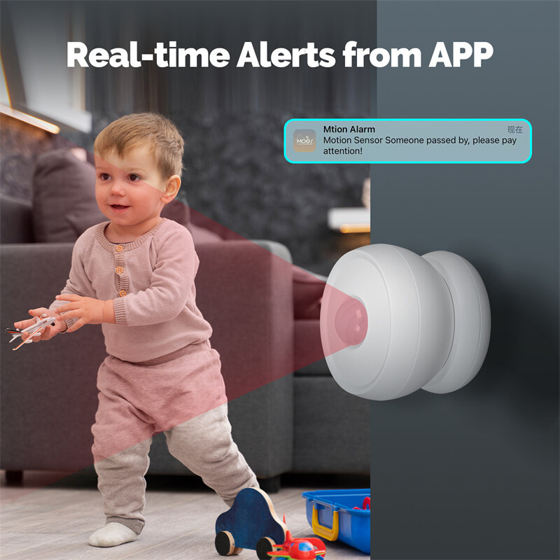 Elecbee MoesHouse Tuya Smart Zigbe PIR Motion Sensor Mini IR Human Body Presence Detector APP Timing Smart Home Security Protection Alarm System