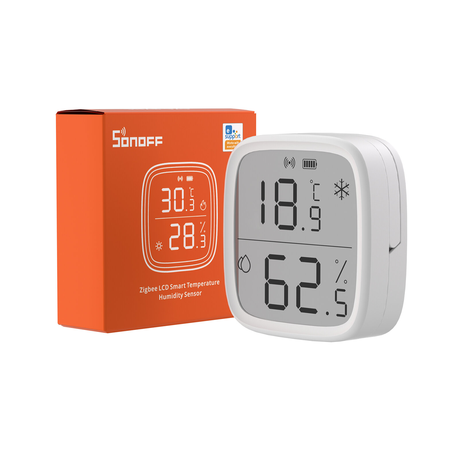 Elecbee SONOFF SNZB-02D LCD Smart Temperature Humidity Sensor APP Control Real-time Monitoring Work with ZB Bridge-P/ ZB Dongle/ NS Panel
