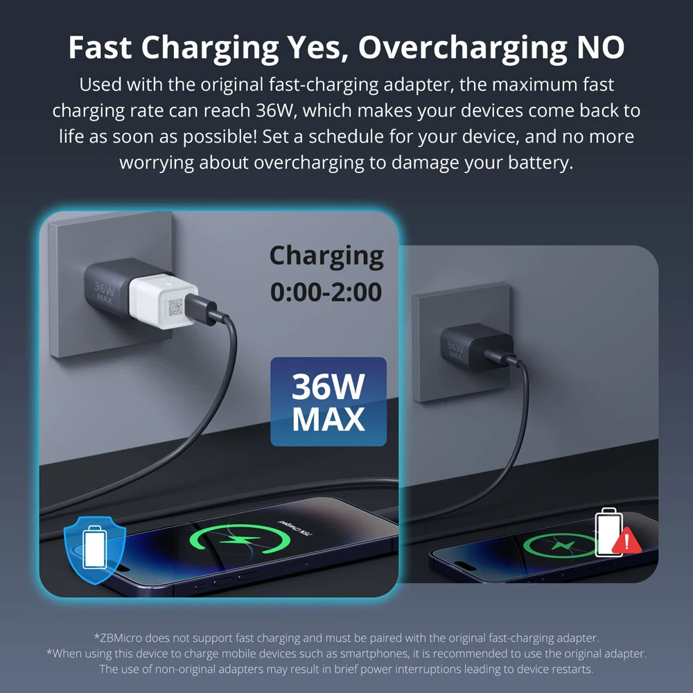 Elecbee SONOFF ZBMicro Zigbe Micro USB Smart Adaptor Fast Charging EFR32MG21 Chip Wide Transmit Coverage Voice Control eWeLink Support Alexa Google