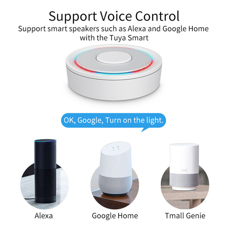 Elecbee Tuya Homekit Zigbe Wired Gateway Hub APP Remote Control Intelligent Smart Home Bridge Support Voice Control with Alexa Google Home