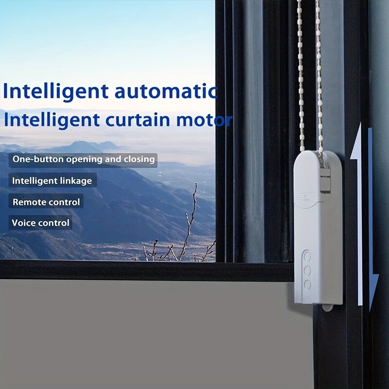 Elecbee Tuya Intelligent Electric Pull Bead Curtain Motor APP Remote Control Automatic Electric Curtain Roller Shutter Moter Blinds Driver Voice Control with Alexa Google Home Smart Home Device - Bluetooth