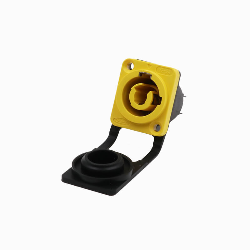 Elecbee IP65 Waterproof 3 Pin Powercon Female Panel Mount Input 20A/250V Ac Power Jack Socket Chassis For Led Large Screen