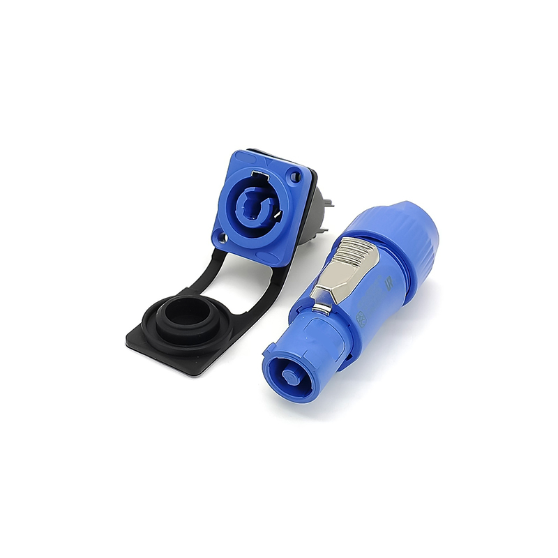 Elecbee Nac3Fca Waterproof 20A Powercon Led Speakon Power Plug And Socket Panel Mount Adapter Ip65 True Locking Cable Aviation Connector