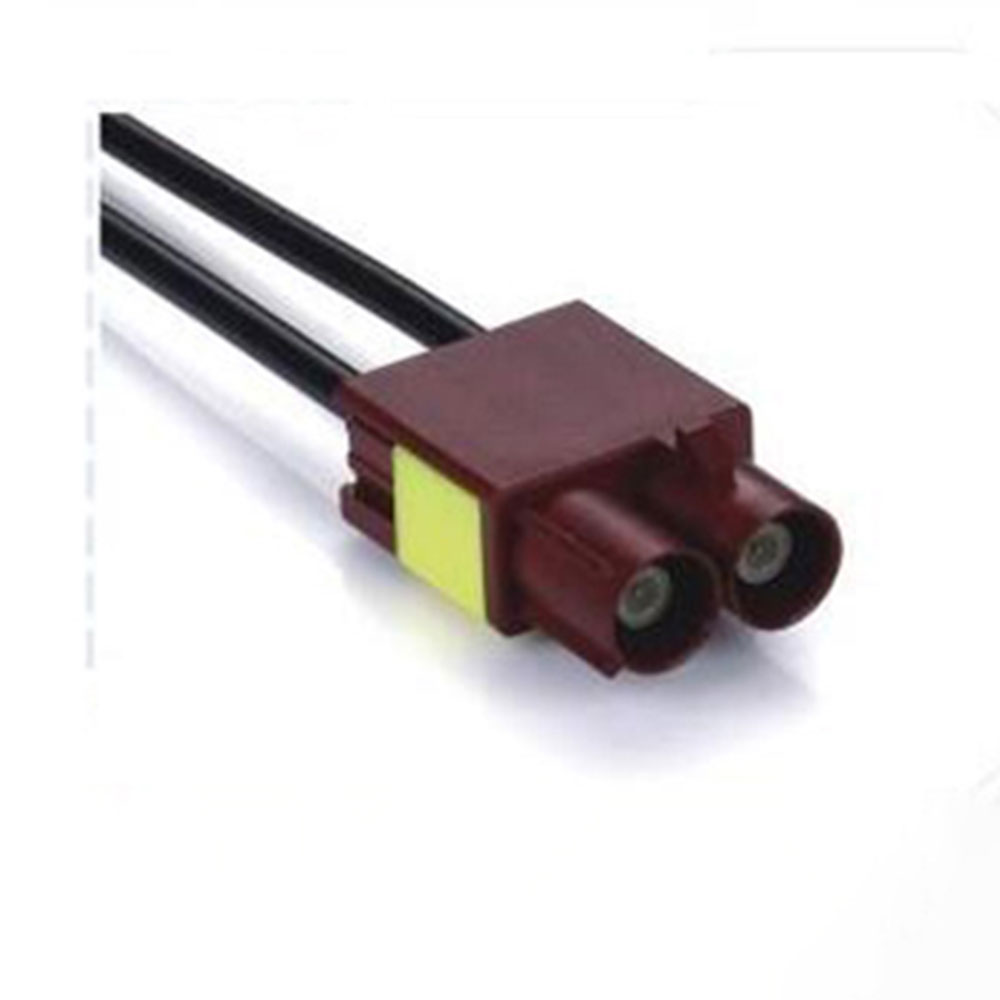 Elecbee Fakra D Code Dual Ports Straight Female Connector GSM Signal Single End Cable 0.5m