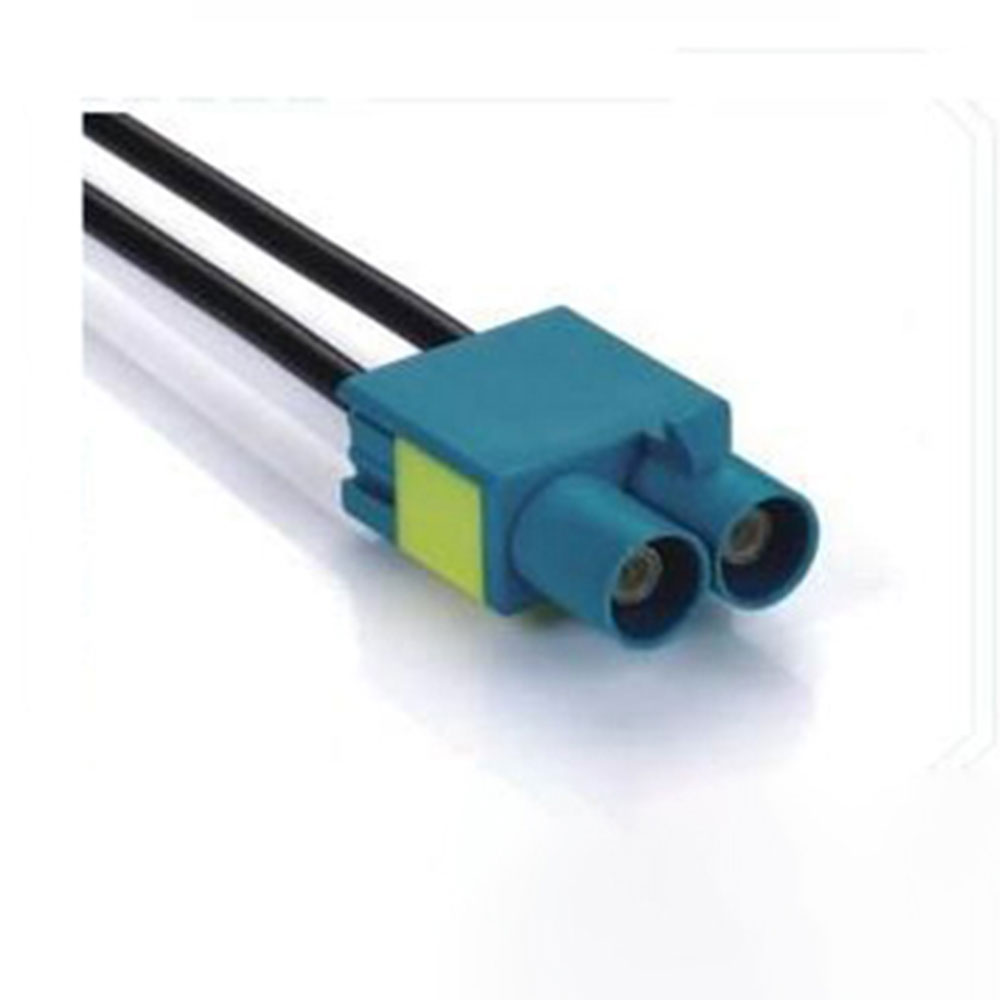Elecbee Fakra Dual Ports Z Code Straight Female Connector Water Blue Functional GPS Signal Single End Cable 0.5m
