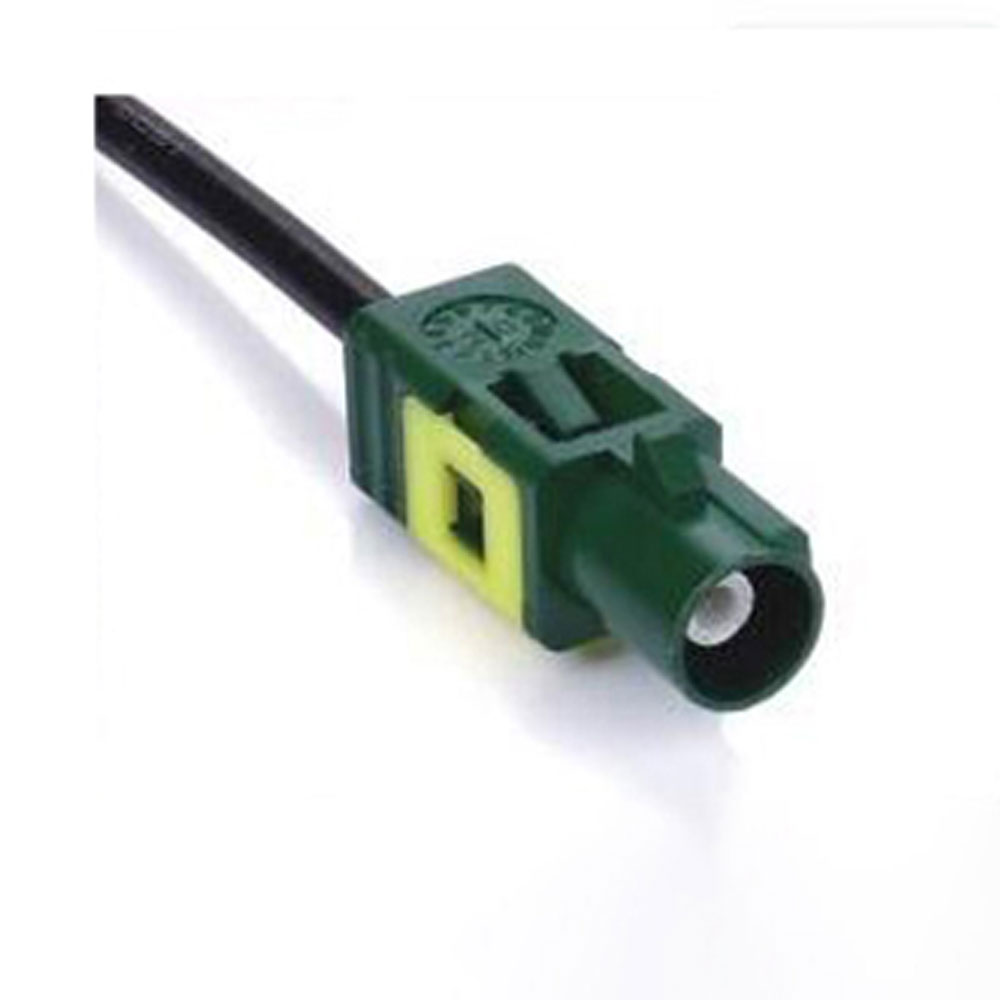 Elecbee Fakra E Code Green Straight Male Connector Die Casting TV Car Signal Single End Cable 0.5m