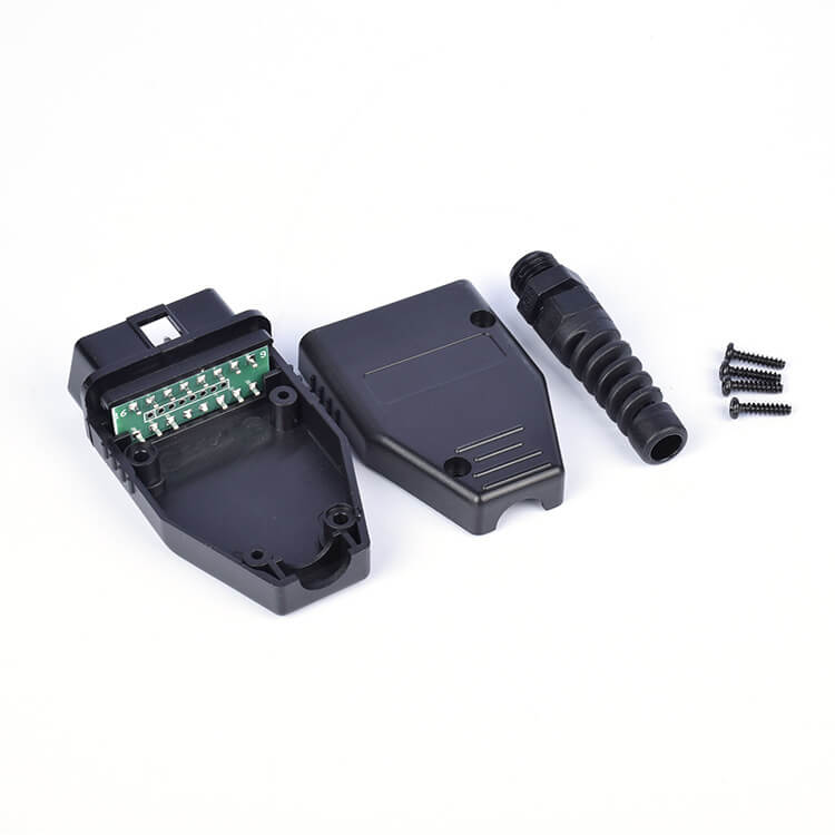 Elecbee Automobile OBD2 16 Pin With Pcb Male Connector OBD Shell Plug+Shell+Sr+Screw Diagnostic