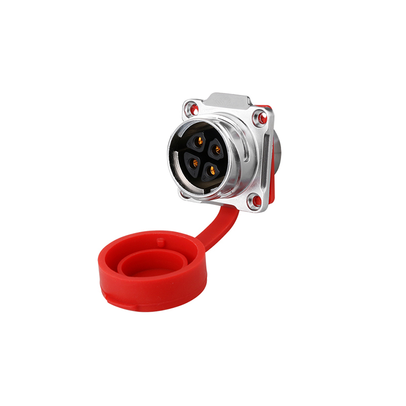 Elecbee DH24 Metal Waterproof Aviation Connector Inline Cable Connector 4 Pin Mating Female Socket