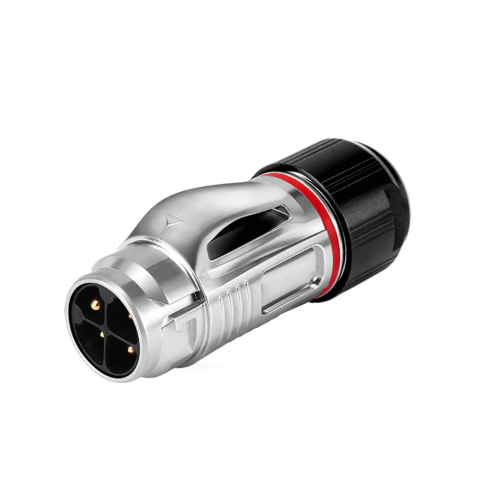 Elecbee Industrial Connector Bd20 Waterproof 4-Pin Aviation Metal Shell Male Plug
