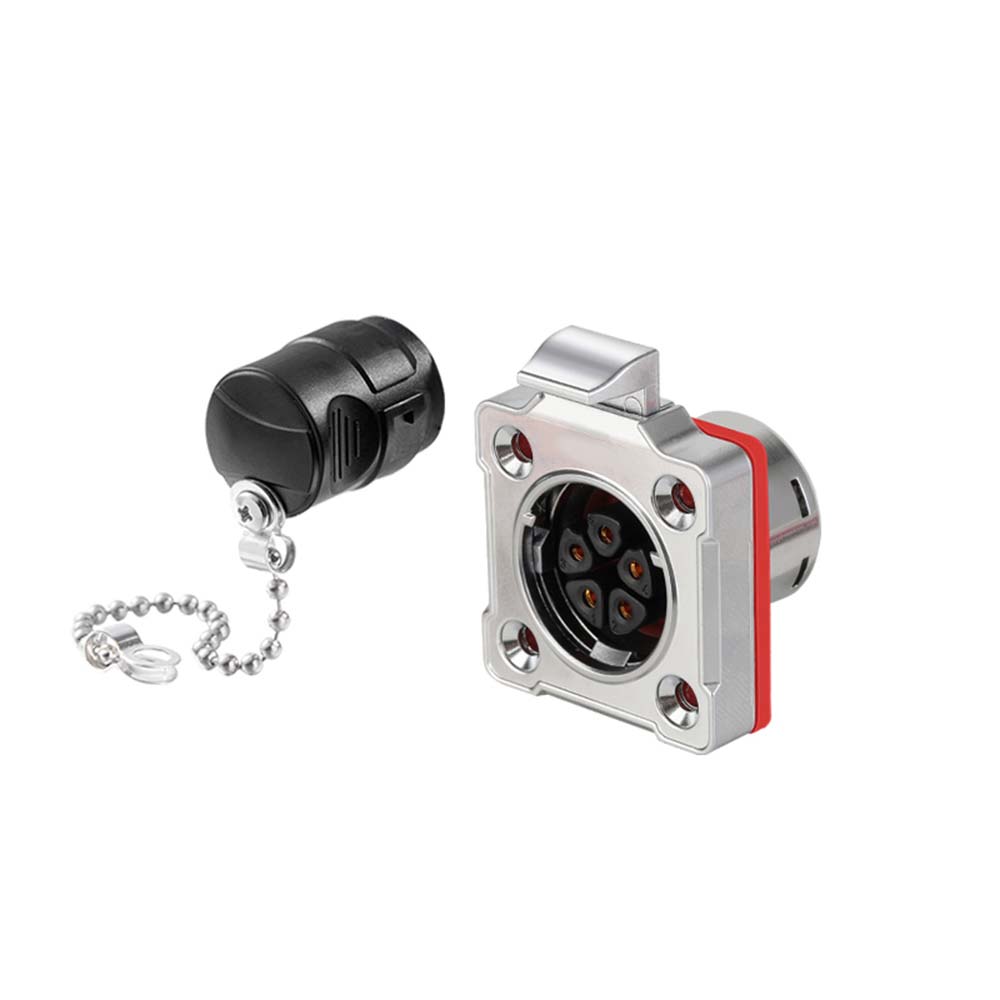 Elecbee Metal Shell Female Socket Industrial Connector Bd20 Waterproof 5-Pin Aviation