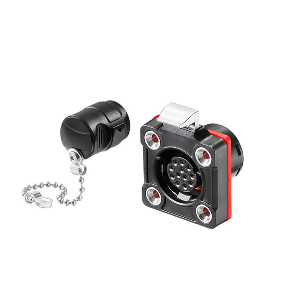 Elecbee PBT Industrial Female Socket Ip67 Waterproof Connector 12 Pin Plastic Shell