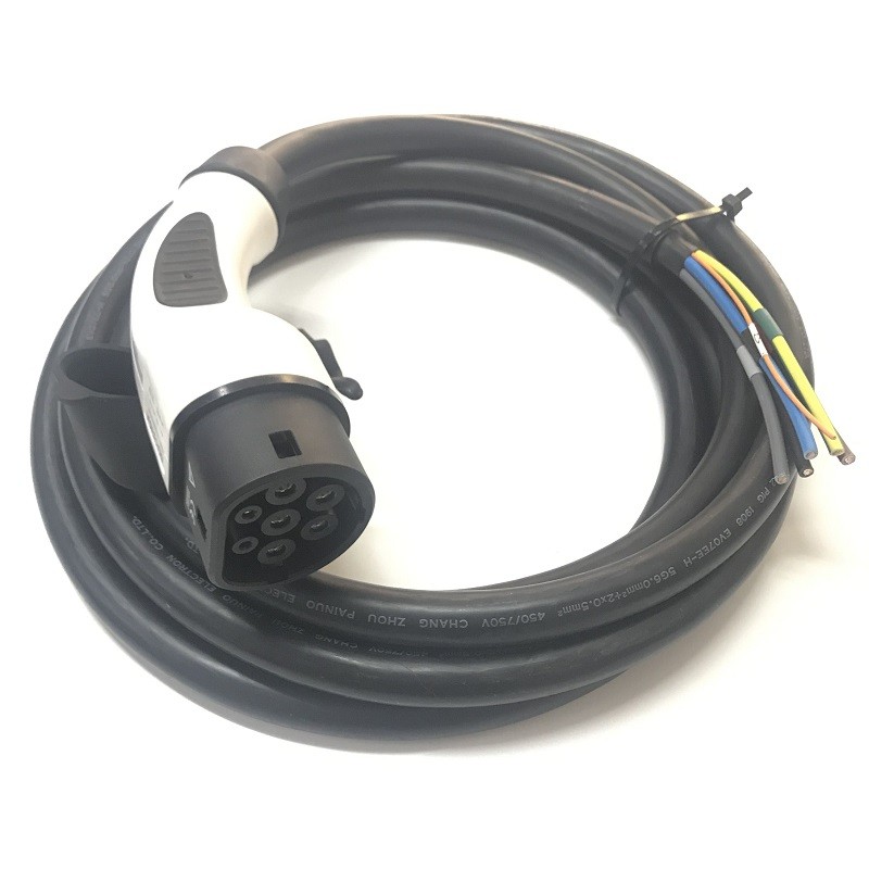 Elecbee 32A 415V AC Charging Plug IEC 62196 Type 2 Single Phase Connector EV Charger with 5M  Cable For Vehicle End