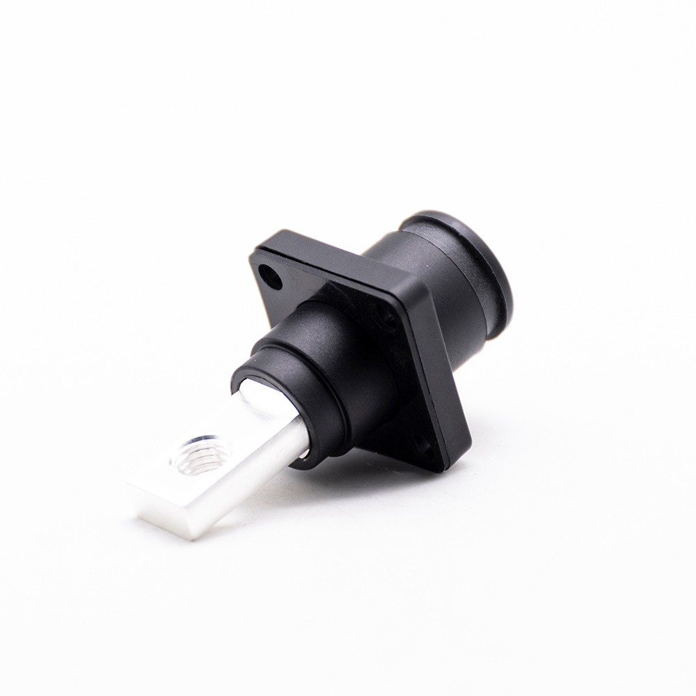 Elecbee 12mm Energy Battery Storage Connector  Socket Female Straight Bl IP67 Black