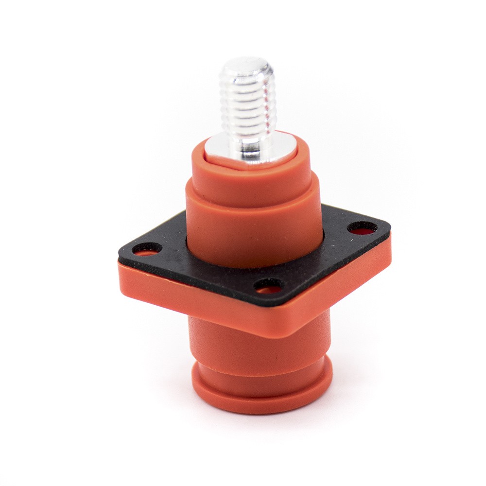 Elecbee 12mm Waterproof  Socket Energy Battery Storage Connector Female Straight OS IP67 Orange