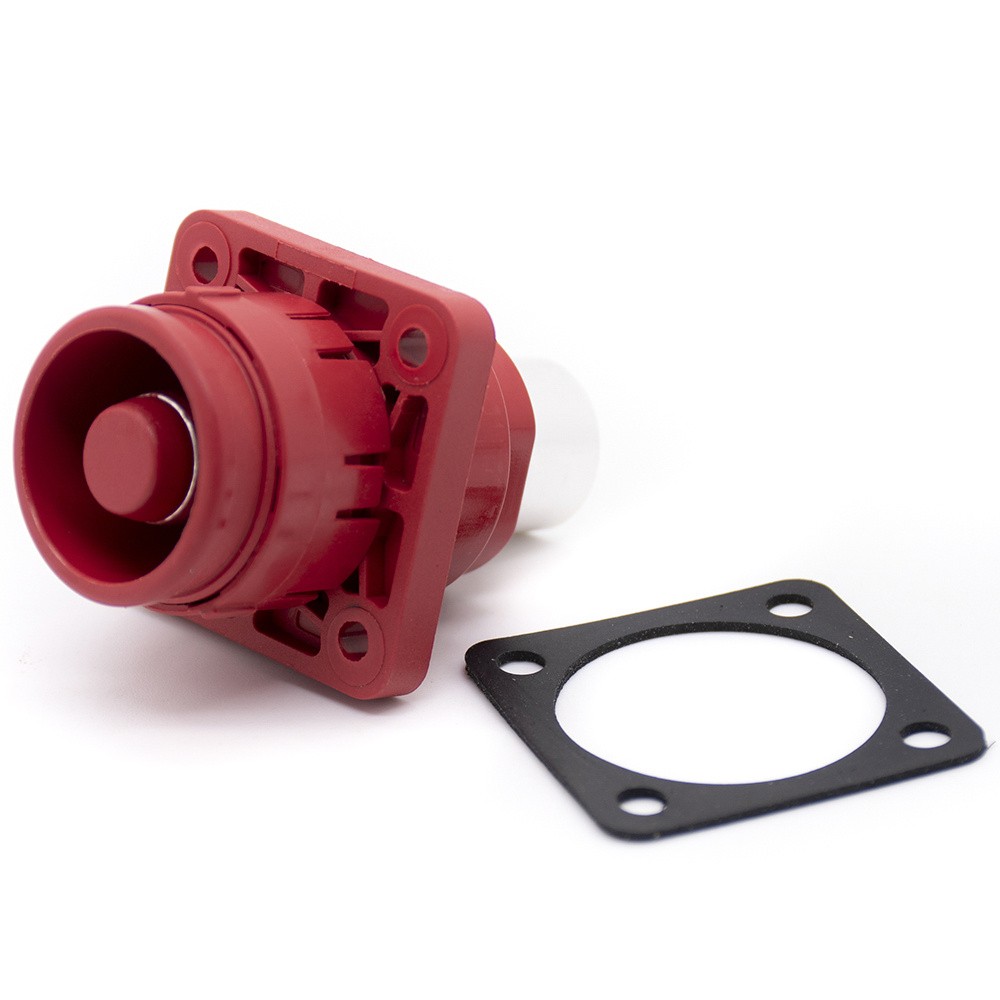 Elecbee 8mm Waterproof Energy Battery Storage Connector  Socket Female Straight IS IP67 Red