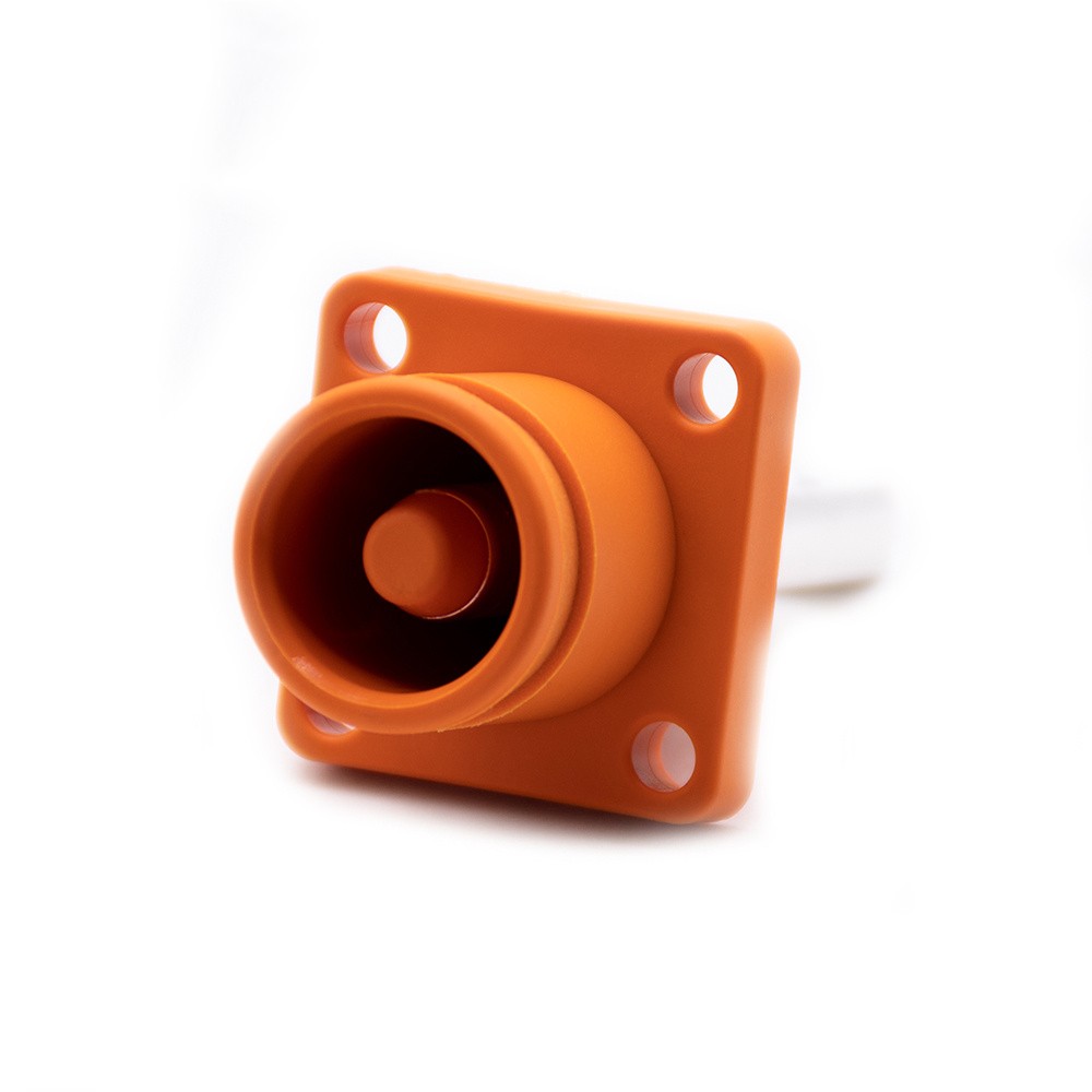 Elecbee Energy Battery Storage Waterproof Connector  Socket Female Straight 8mm Bl IP67 Orange