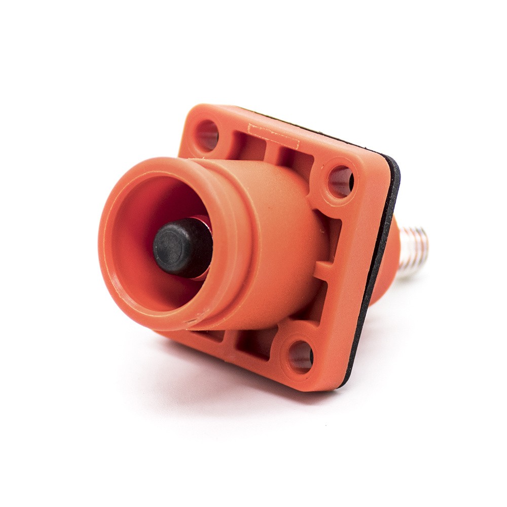 Elecbee Female Socket Energy Battery Storage Connector Straight 8mm OS IP67 Orange