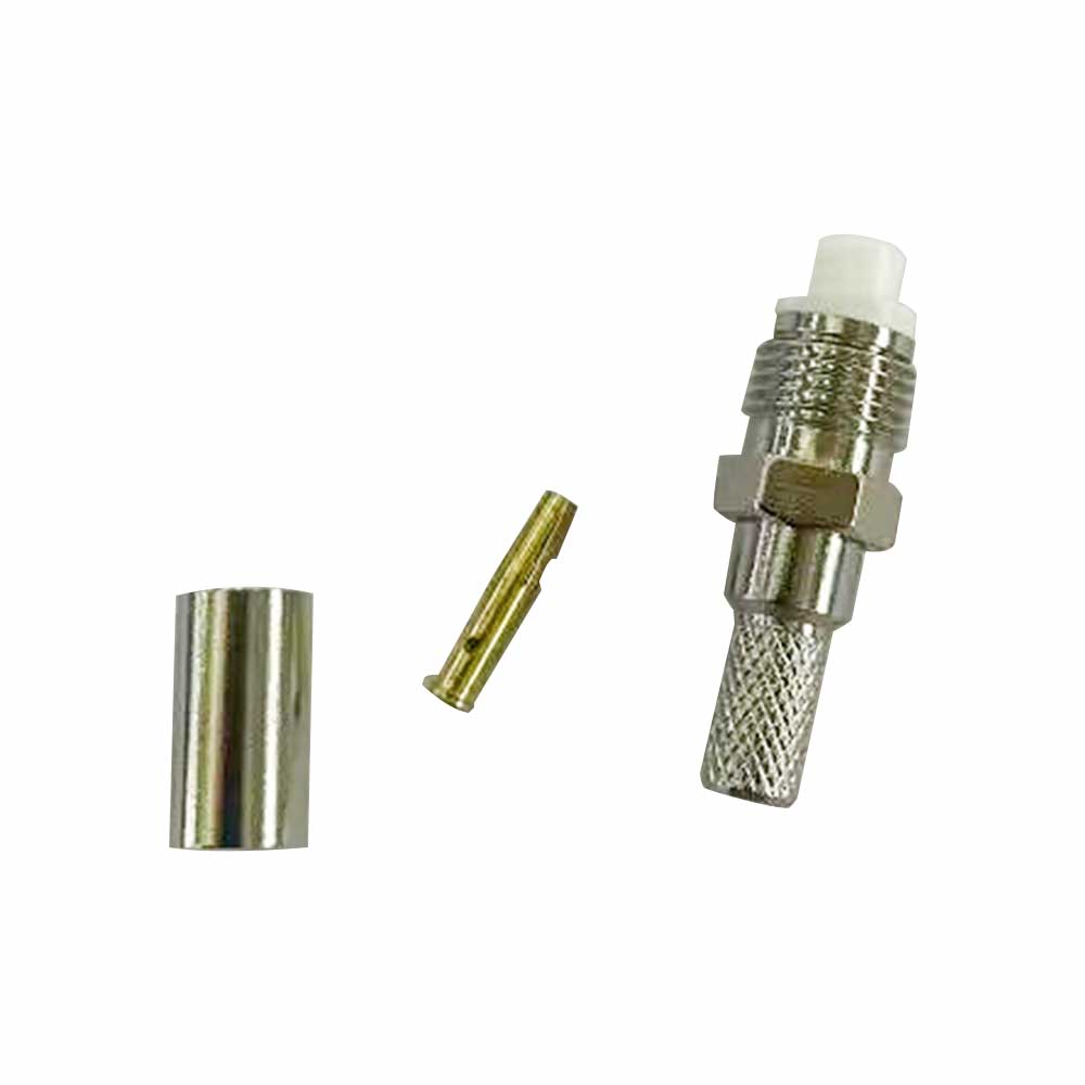 Elecbee FME Female Connector Nickel-plated Jack Crimp Straight Cable Mount RG58