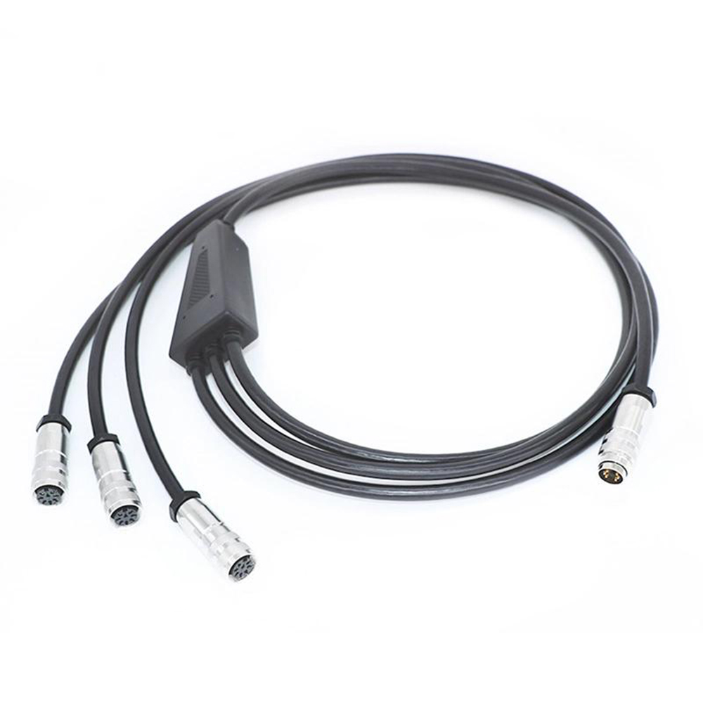 Elecbee M16 6 pin Male to Aisg 3 Split Cable 8 Pin Female Splitter Cable 1 Meter