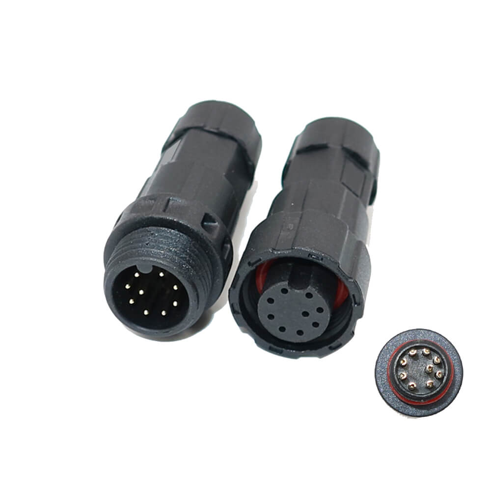 Elecbee LED Power Connector M16 Waterproof IP68 9 Pin Male Female Plug Solder Type LED Power Connector