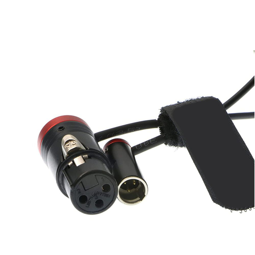 Low-Profile 3-Pin Mini-XLR Male to Full Size XLR Female Audio Cable for BMPCC 4K 6K Camera Video Assist Original Connector Colored Elecbee Cables Red 14inches|36cm