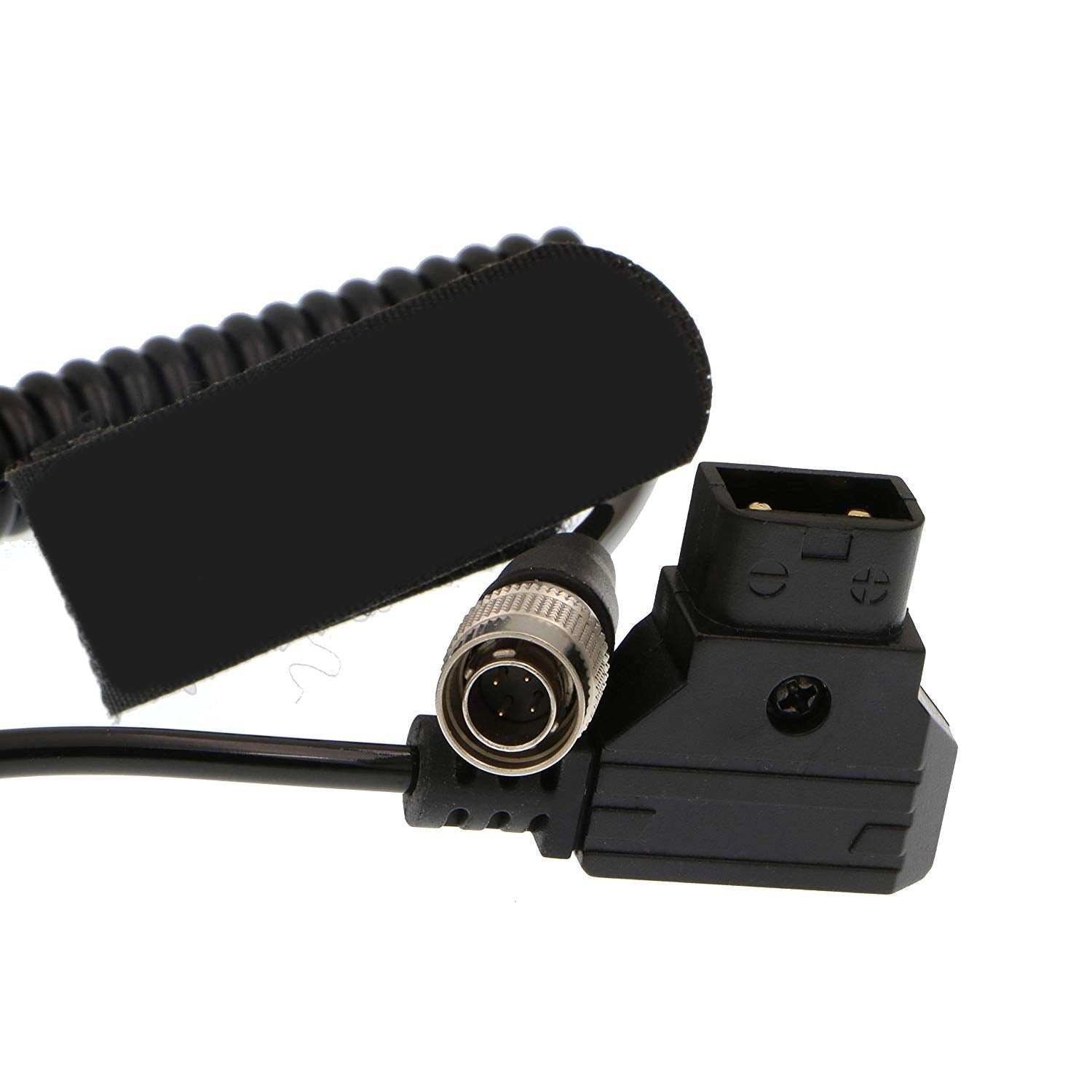 Elecbee Cables Sound Devices ZAXCOM Coiled Power Cable D Tap to 4 Pin Hirose Male