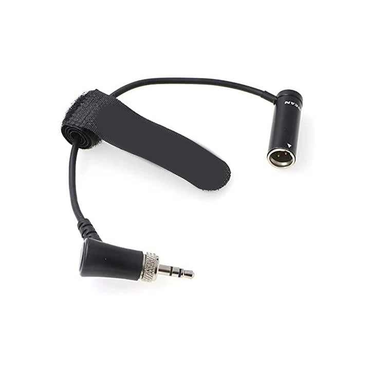 Elecbee Cables Low Profile TA3M Mini XLR 3 Pin Male to Lock 3.5mm TRS Audio Cable for Sennheiser-EK-100 G4/G3 to BMPCC 4K/6K 8Inches