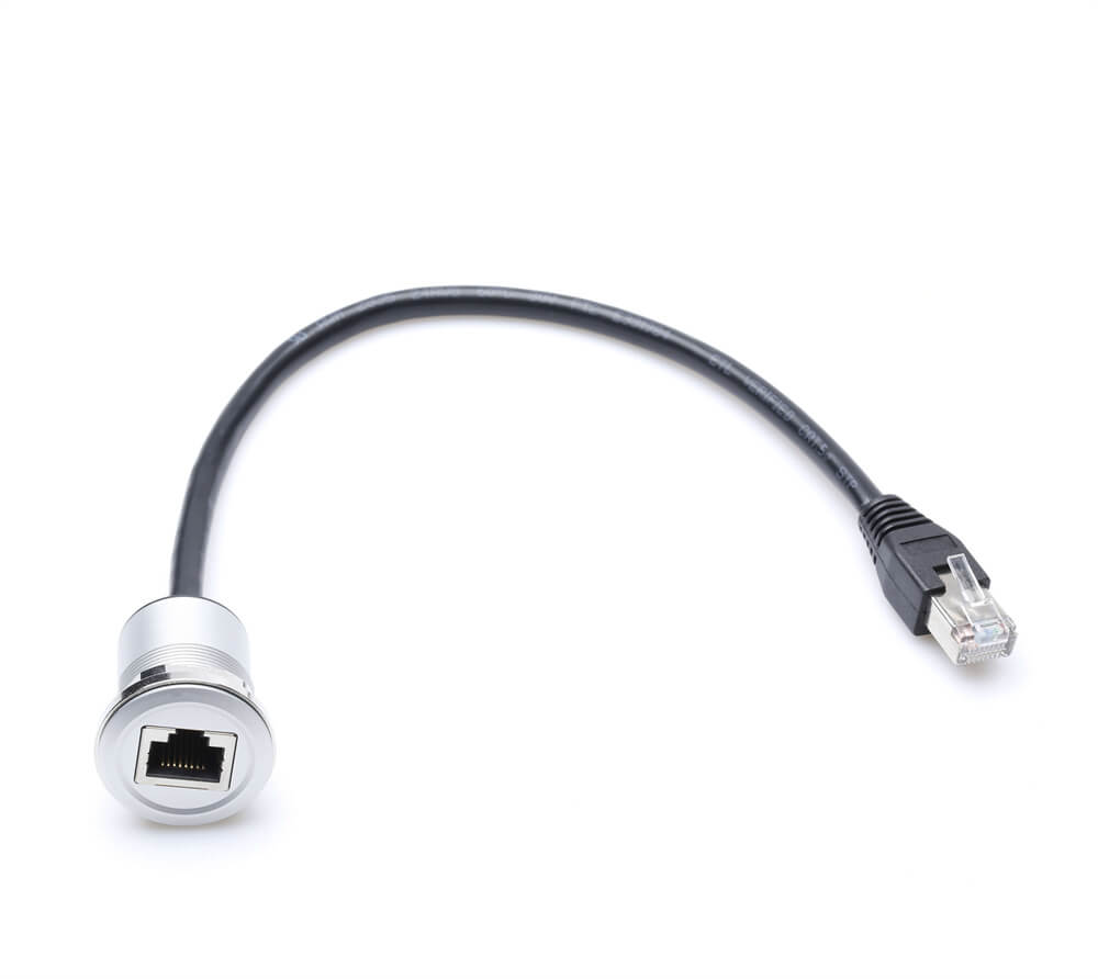 Elecbee RJ45 Male To Female Round Panel Extension Cable 2.5 Meter