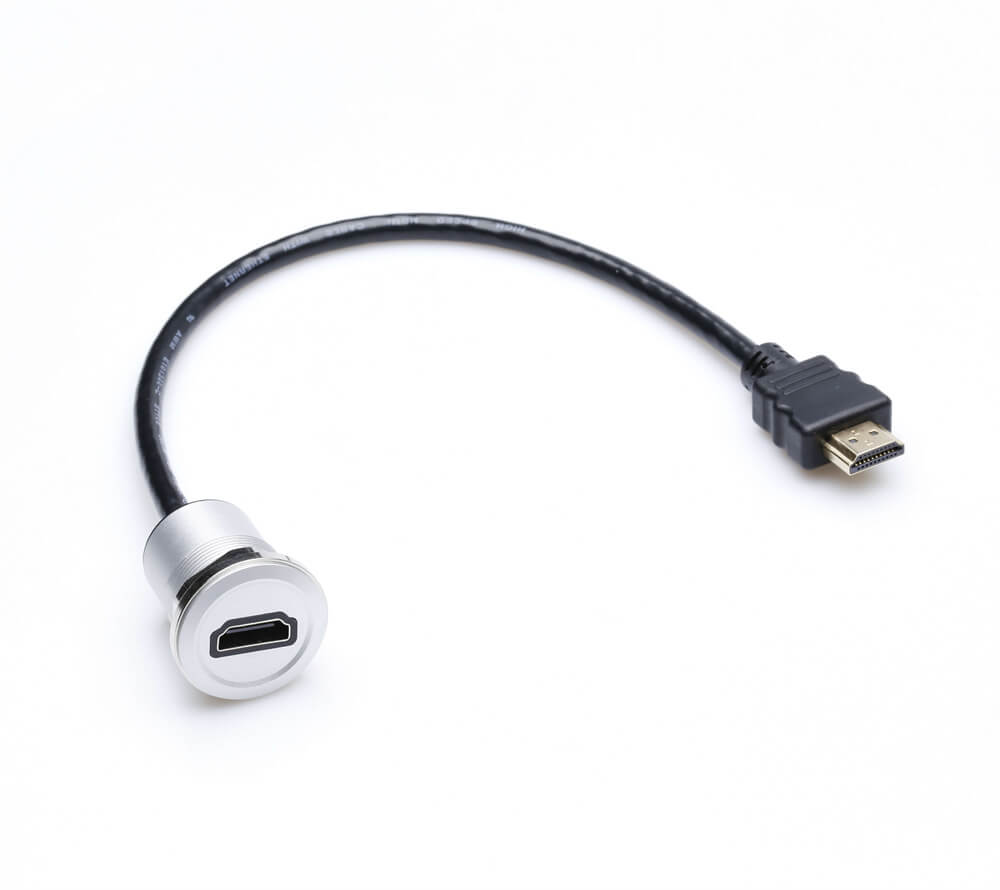 ElecbeePanel Mount HDMI male to female Extension Cable 4K@30HZ Panel Flush Mount Shielded Cable 2.5M