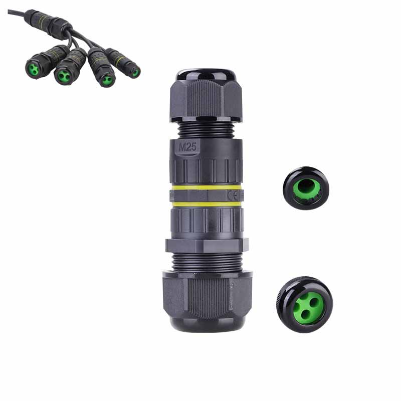 Elecbee EW-M25 5 Pin Ip68 Waterproof Wire Connector ScrEW Fixed One In Four Out