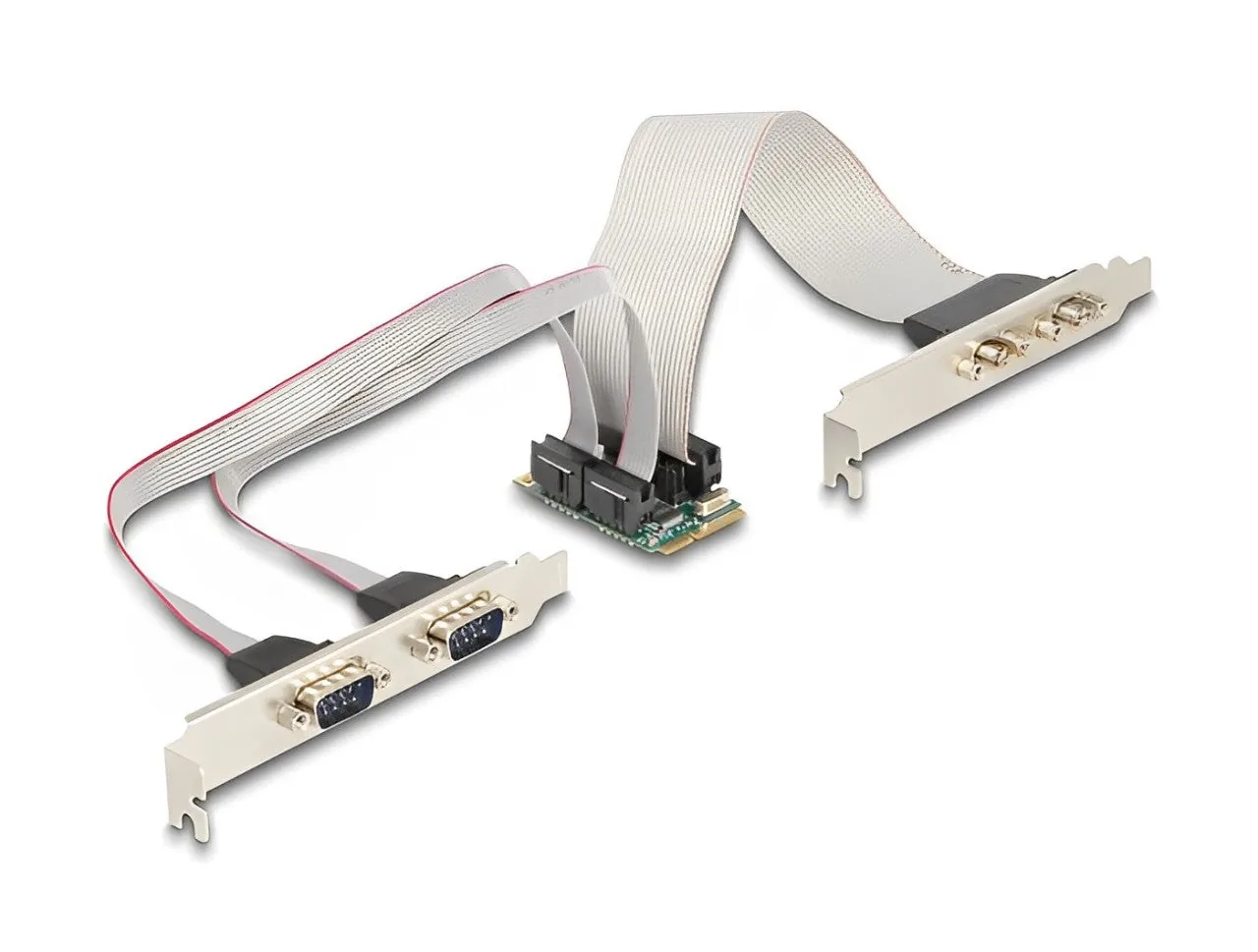 Elecbee Mini PCIe I/O PCIe volle Größe 1 x Parallel, 2 x Serielle RS-232 mit Spannungsversorgung 5 V / 12 V