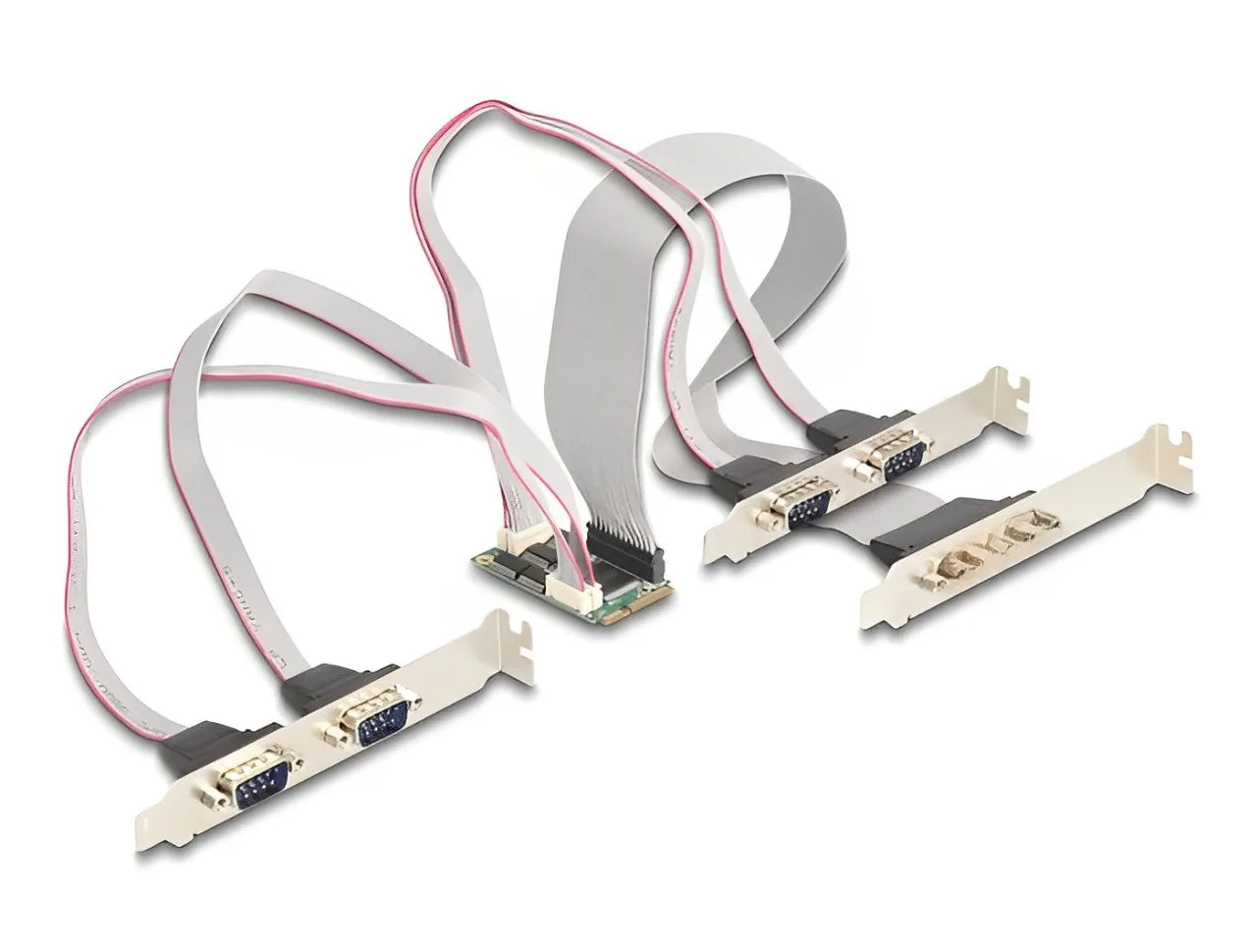 Elecbee Mini PCIe I/O PCIe volle Größe 4 x Serial RS-232, 1 x Parallel