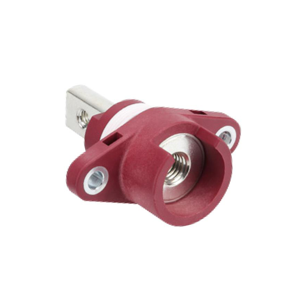 Elecbee Tek Soslu Bağlantı Blokları, 150A, Dahili Vida (M8), M5 ile Busbar, 
Flanş Montaj, Kırmızı