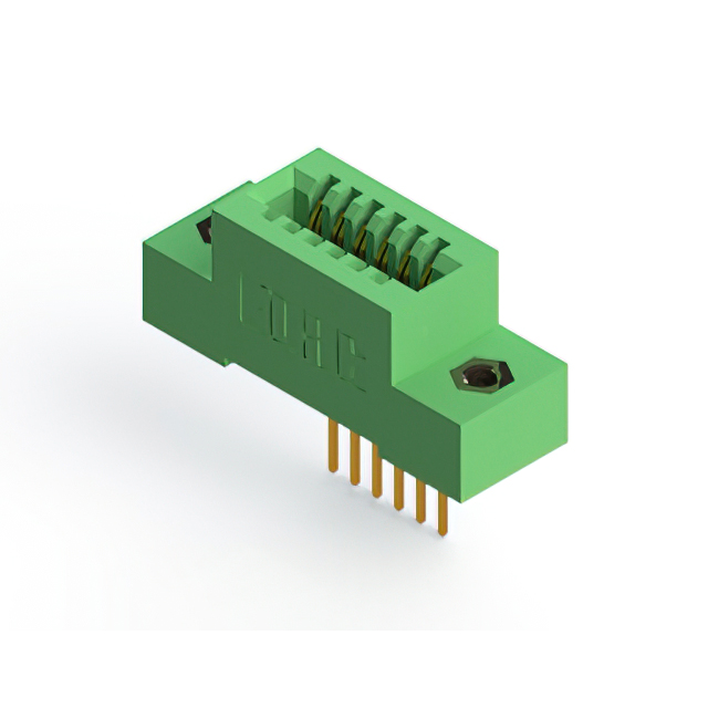 Elecbee Card Edge Connector Pitch 2.54mm Single Edge Card 6 Position Gold Plated Color Green