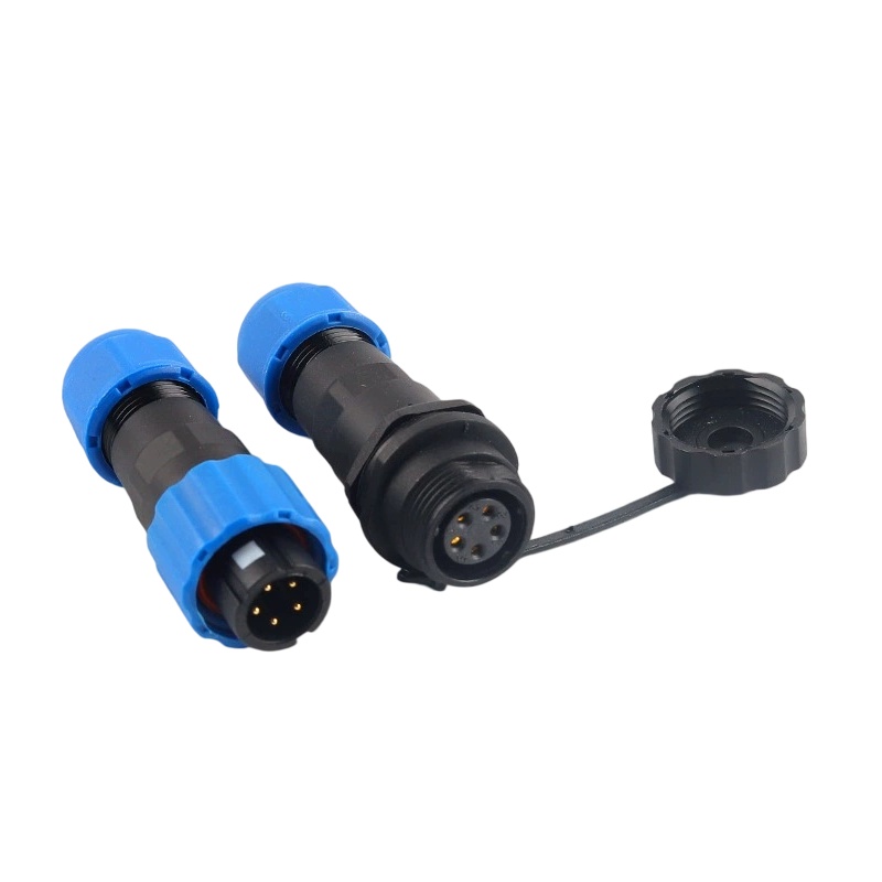 Elecbee SP13 Series Waterproof Aviation connector 5 pin Straight Solder Type Male Plug and Female In-line cable Socket one pair