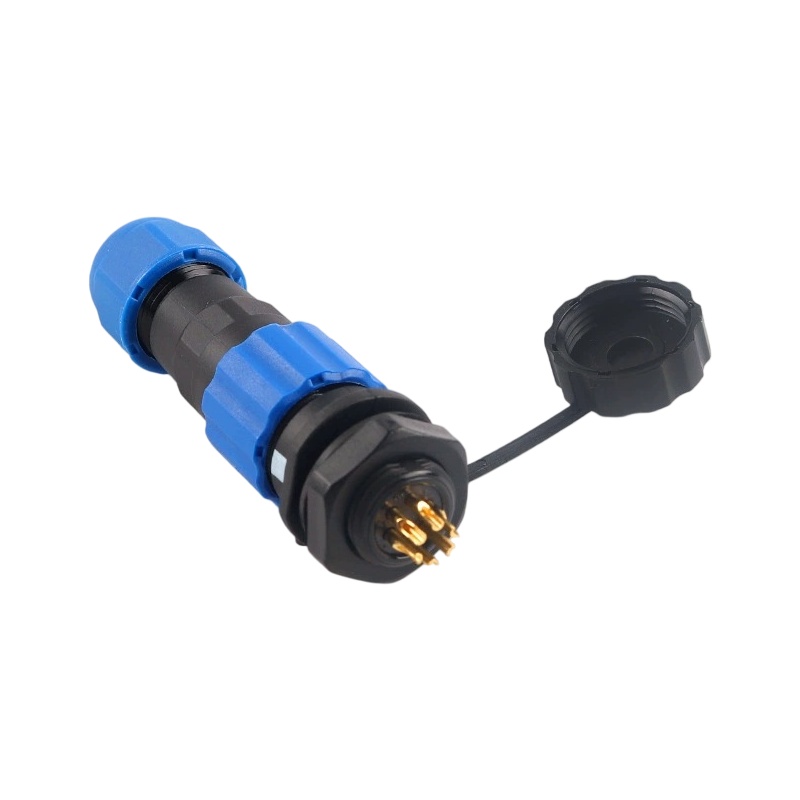 Elecbee SP13 Series Waterproof Aviation connector 6 pin Straight Solder Type Female Plug and Male Rear-nut mount Socket one pair