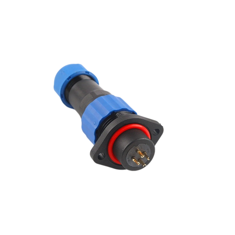 Elecbee SP17 Series موصل الطيران المقاوم للماء 4 دبوس لحام مستقيم نوع من القابس الذكور والإناث مقبس شفة ثنائي الفتحة زوج واحد
