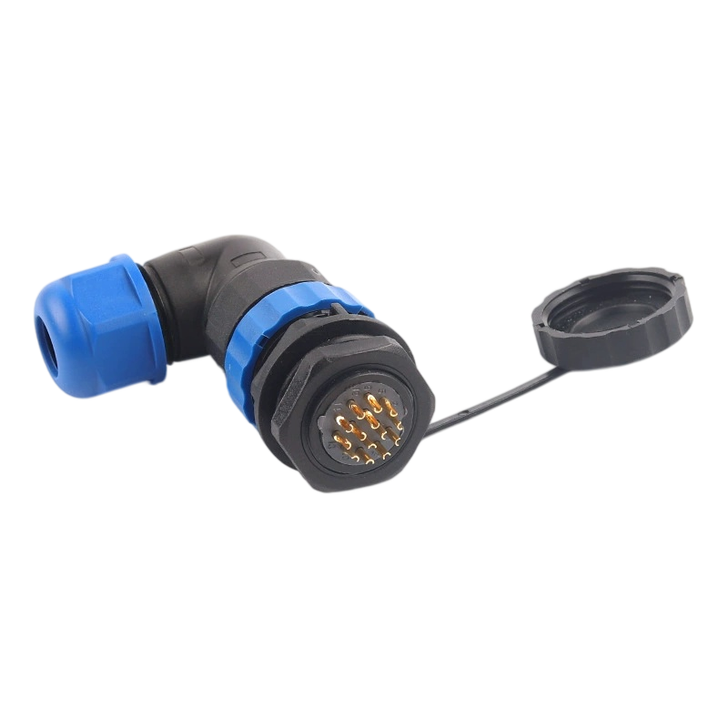 Elecbee <span class="highlight">SP21</span> <span class="highlight">Series</span> Waterproof Aviation connector 14 Pin Right Angle Solder Type Male Plug and Female Rear-nut mount Socket one pair