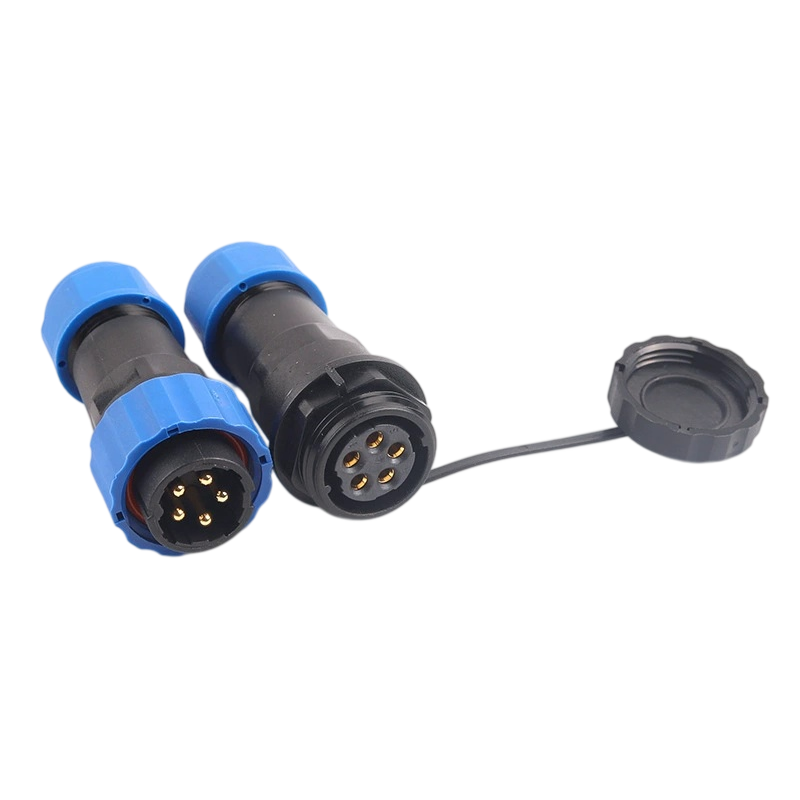 Elecbee <span class="highlight">SP21</span> <span class="highlight">Series</span> Waterproof Aviation connector 5 pin Straight Solder Type Male Plug and Female In-line cable Socket one pair