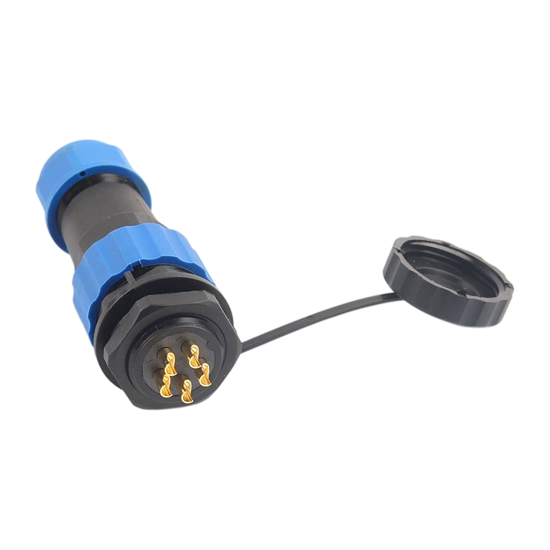 Elecbee <span class="highlight">SP21</span> <span class="highlight">Series</span> Waterproof Aviation connector 5 pin Straight Solder Type Female Plug and Male Rear-nut mount Socket one pair