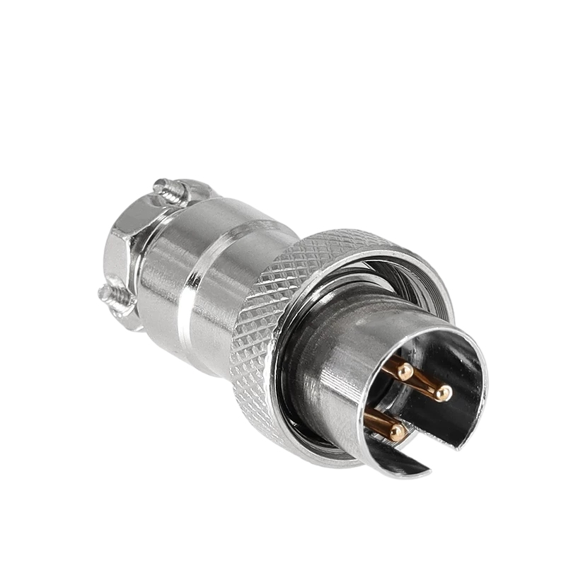 Conector de aviación Elecbee Reverse GX16, conector macho recto de 3 pines, copa de soldadura chapada en oro