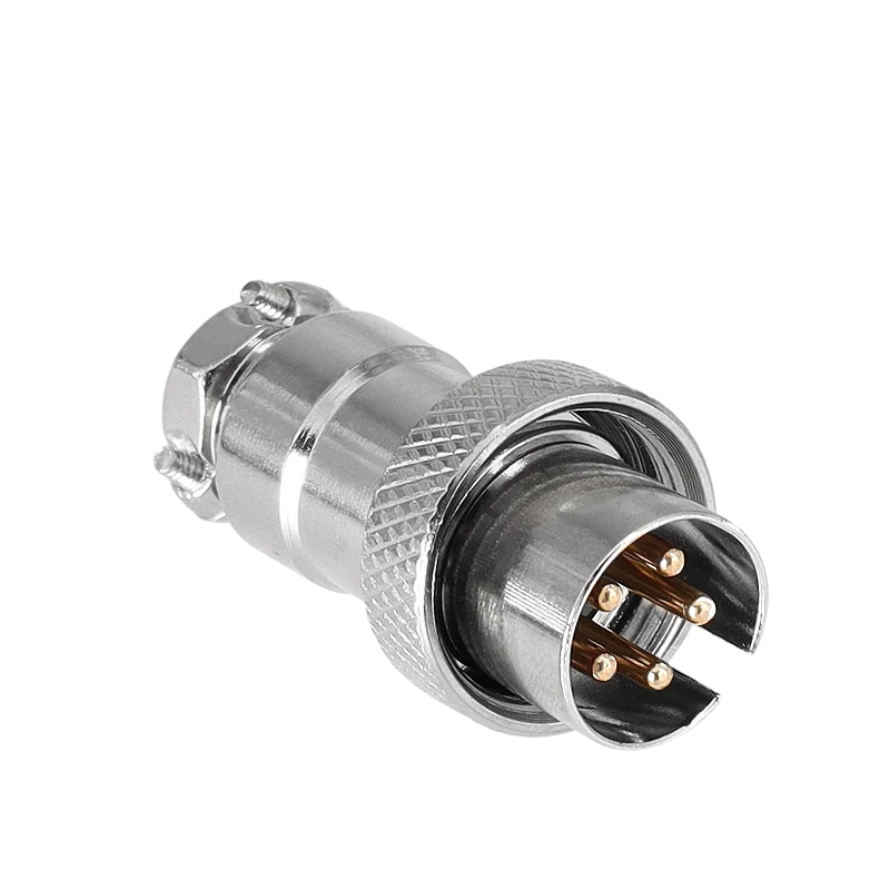 Conector de aviación Elecbee Reverse GX16, conector macho recto de 5 pines, copa de soldadura chapada en oro