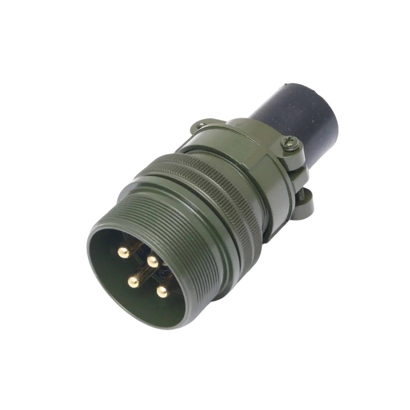 Conector Mil-Spec Serie MS5015 Roscado MS3101A32-17P Receptáculo de soldadura recto con pasador macho de 4 pines