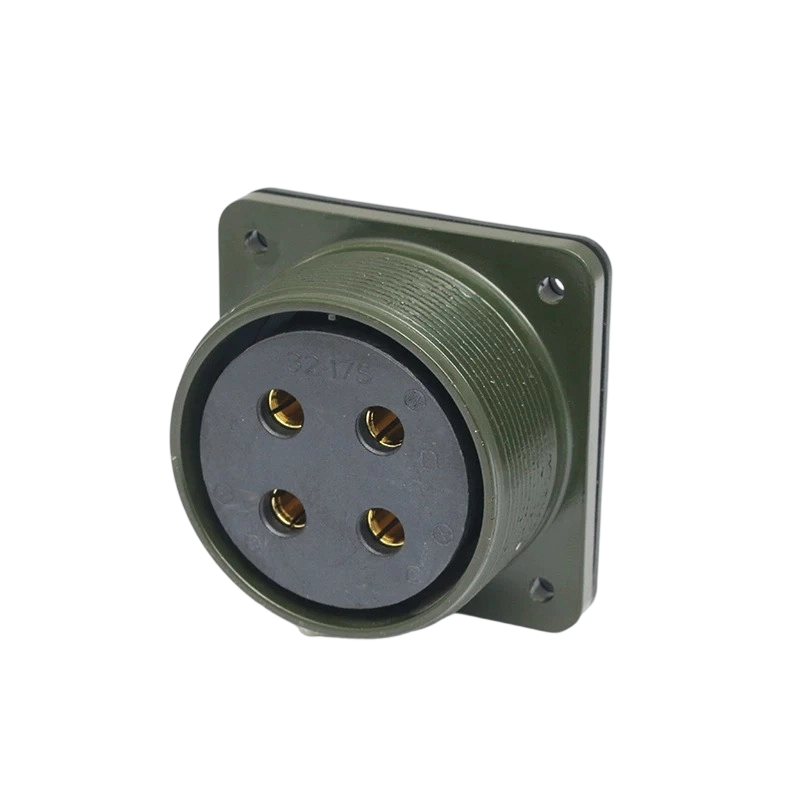 Conector Mil-Spec MS5015 Serie Roscado MS3102A32-17S 4 Pin Pin Recto Receptáculo De Soldada Recta