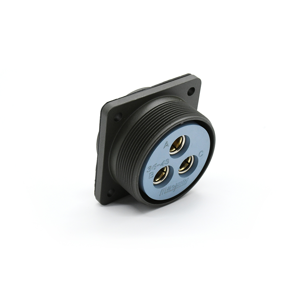 Conector Mil-Spec MS5015 Serie Roscado MS3102A36-4S Receptáculo de soldadura recta de 3 pines