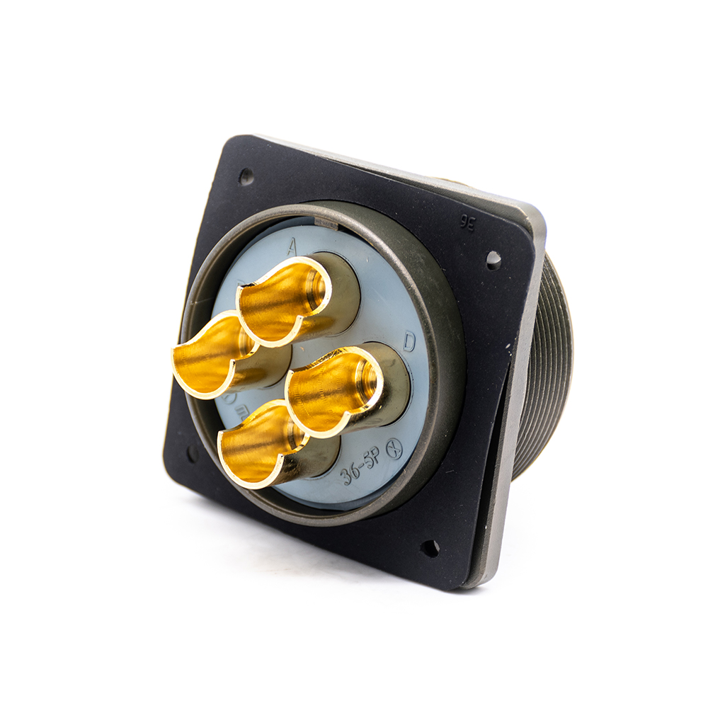 Conector Mil-Spec MS5015 Serie Roscado MS3102A36-5S 4 Pin hembra Pin Recto Soldador Recto Receptáculo