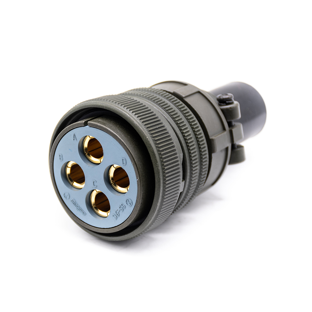 Conector Mil-Spec Serie MS3106A36-5S Enchufe recto de la soldadura del pin femenino de 4 pines
