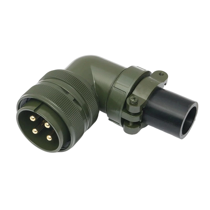 Conector Mil-Spec Serie MS5015 Roscado MS3108A32-17P 4 Pin macho Pin Enchufe de soldadura en ángulo recto