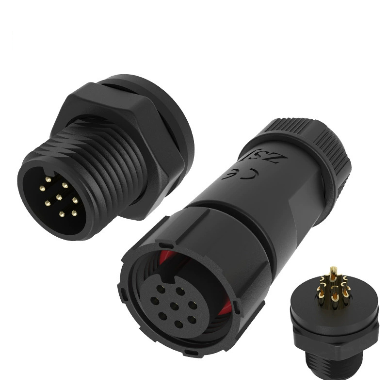 Elecbee IP68 M12 4-poliger, vorne befestigter Steckverbinder für Schalttafelmontage, Löttyp für Kabel, 8-poliger Sensoranschluss, Nylon-PA66-Material für LED-Streifen