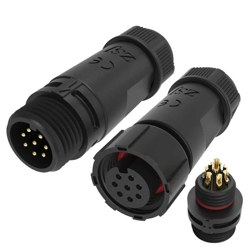 Elecbee M12 8 Pin Circular Connector Set Male Female Straight Solder Connector IP67 IP68 110V 5A